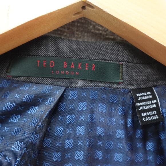 Ted Baker No Ordinary Joe London Gray Suit Jacket 36S & 30S Pants Set - Picture 4 of 16